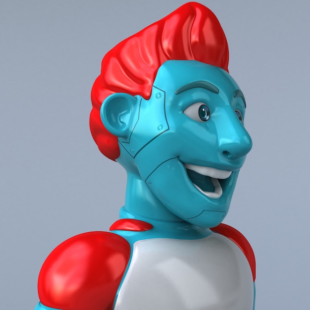 Photo red robot - 3d character