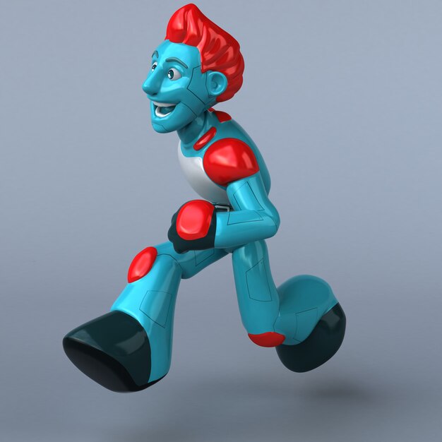 Photo red robot - 3d illustration