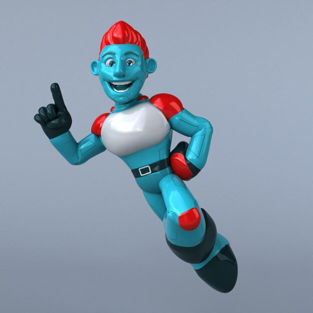 Red robot 3D Illustration