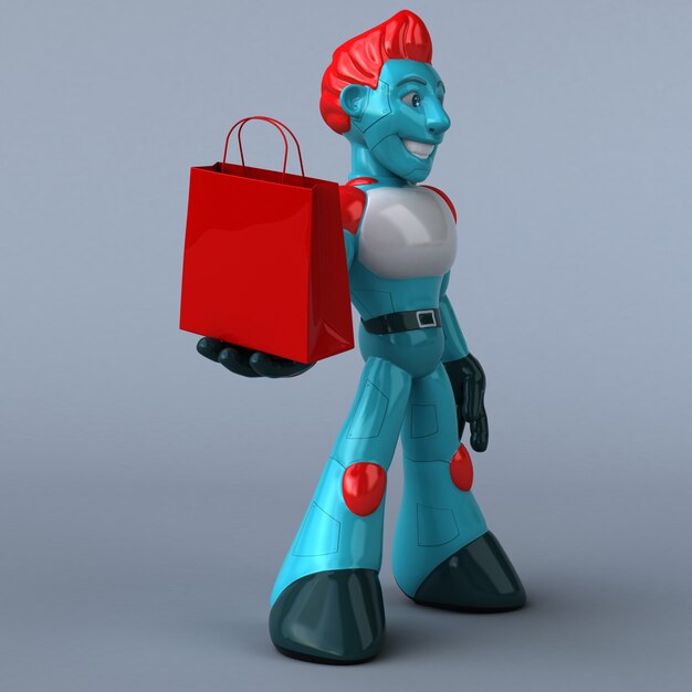 Red Robot - 3D Illustration