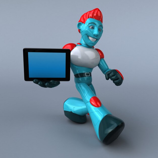 赤いロボット-3 Dイラストレーション