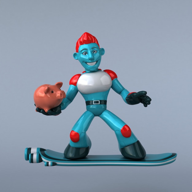 Red Robot 3D Illustration