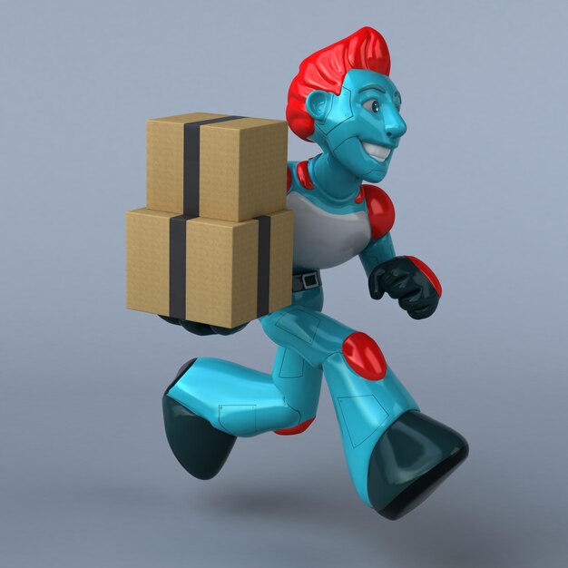 Red Robot - 3D Illustration