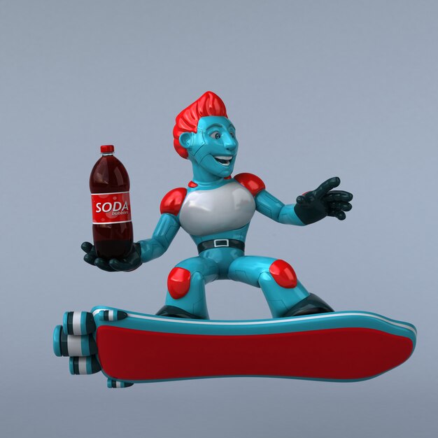 Red Robot - 3D Illustration