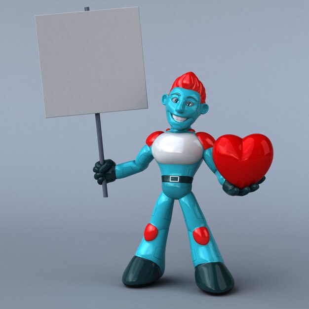 Foto illustrazione rossa del robot 3d