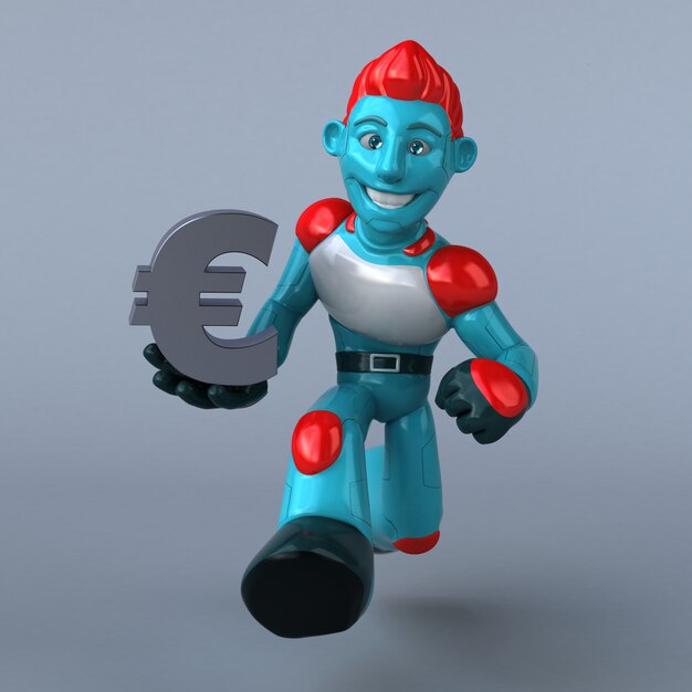 Red Robot 3D Illustration