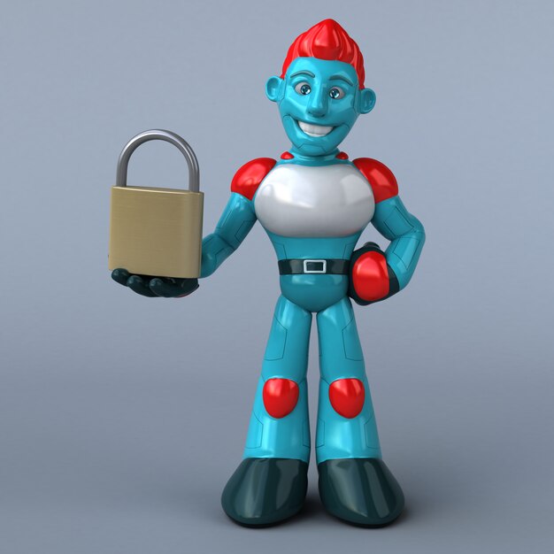 Red Robot 3D Illustration