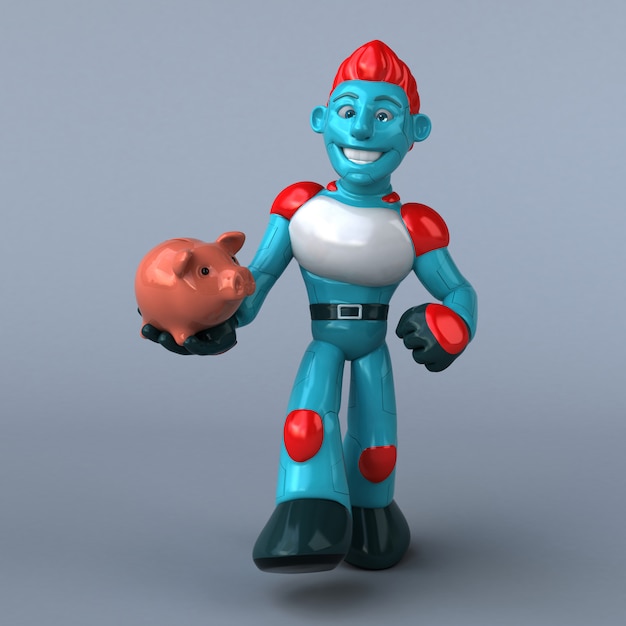 Red Robot 3D Illustration