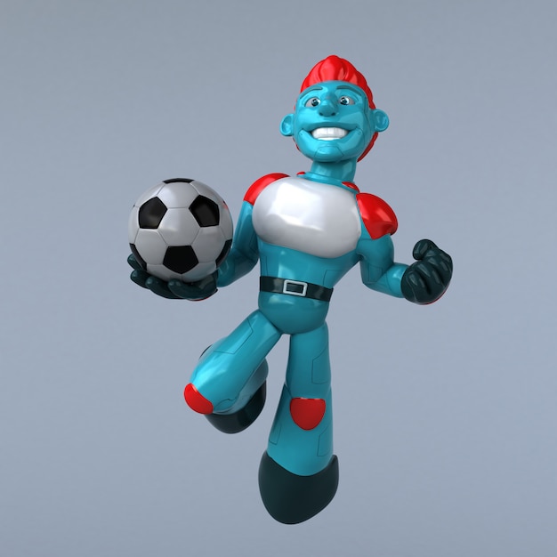 Photo red robot - 3d illustration