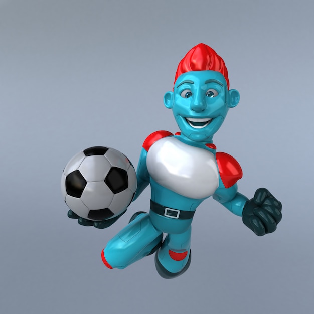 Photo red robot - 3d illustration