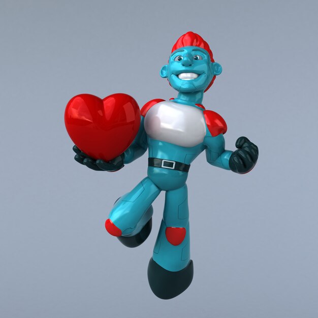 Red Robot - 3D Illustration