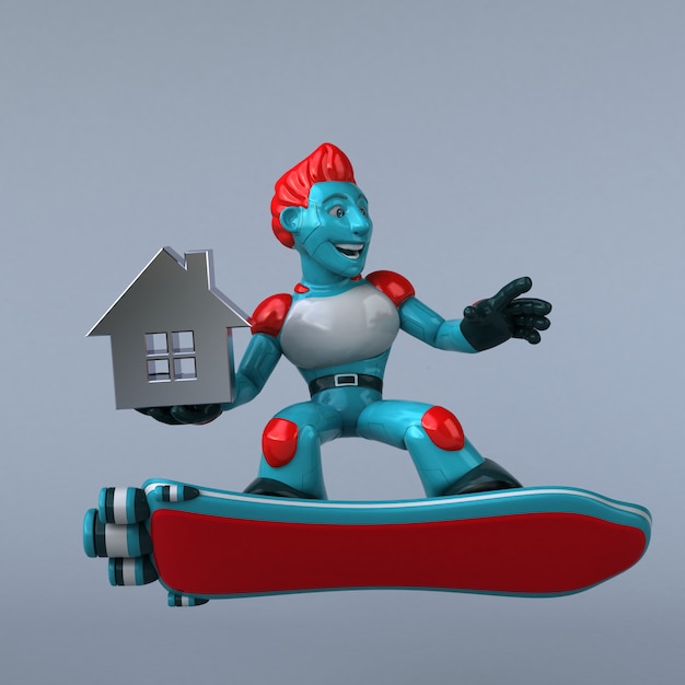 Red Robot - 3D Illustration