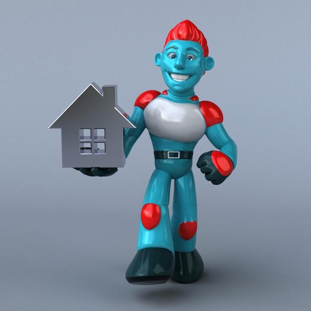 Red Robot - 3D Illustration