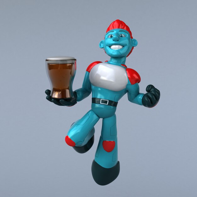 Red Robot - 3D Illustration