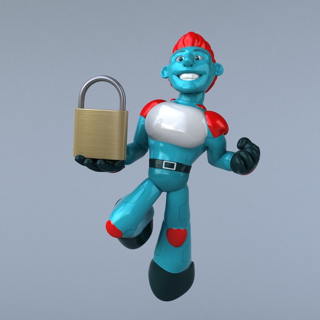 Red Robot - 3D Illustration