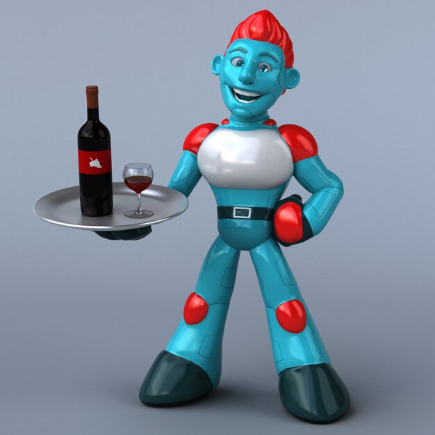 Robot rosso - illustrazione 3d