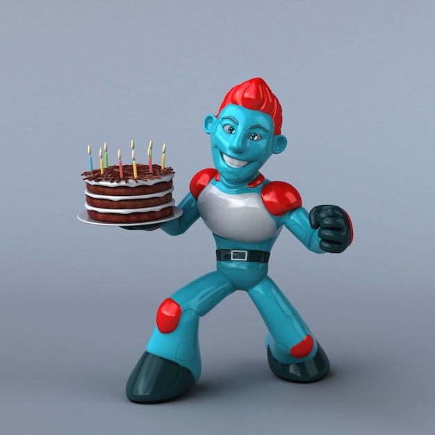 Red Robot - 3D Illustration