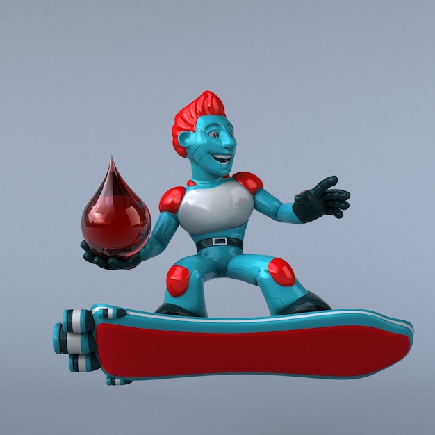 Red Robot 3D Illustration