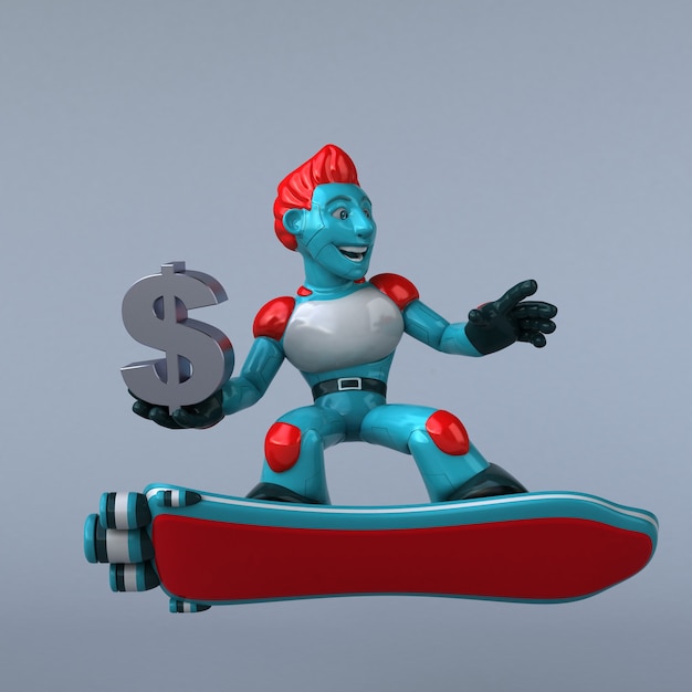 Red Robot 3D Illustration