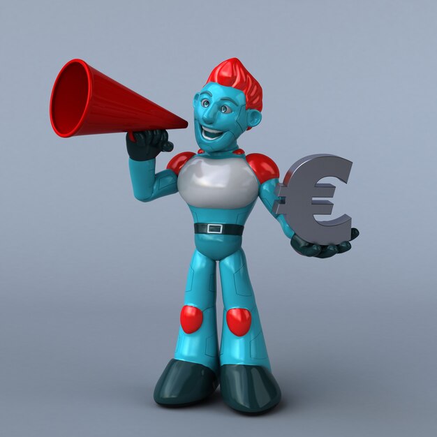 Red Robot 3D Illustration