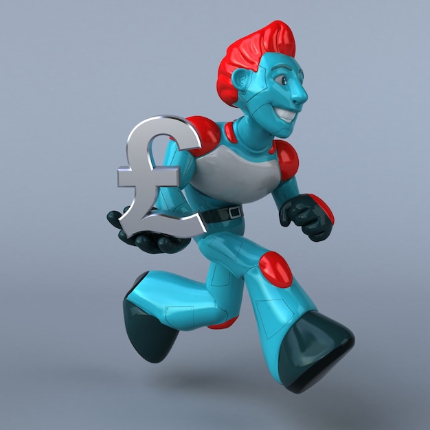 赤いロボット3Dイラスト