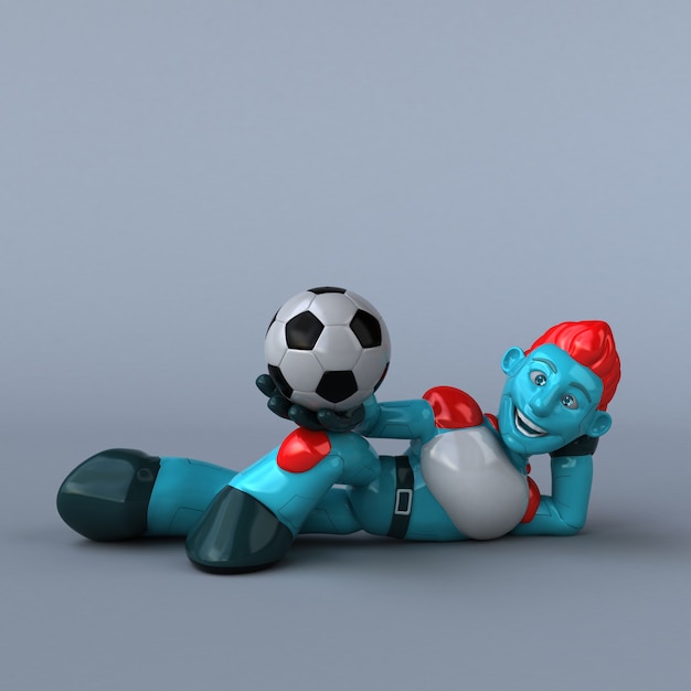 Red robot - illustrazione 3d