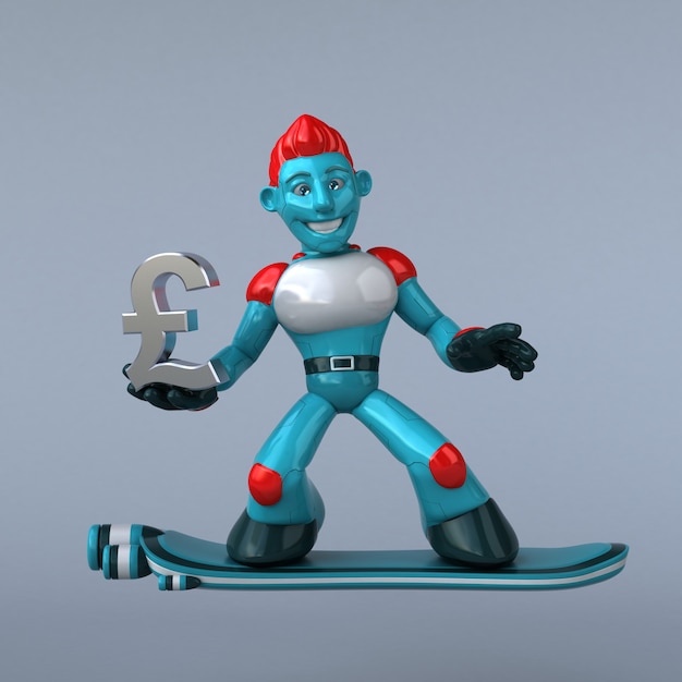 Red Robot 3D Illustration