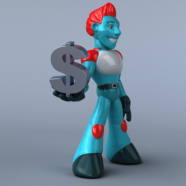 Red Robot - 3D Illustration