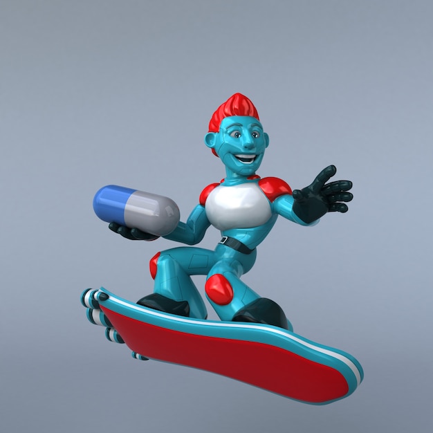 Red Robot 3D Illustration