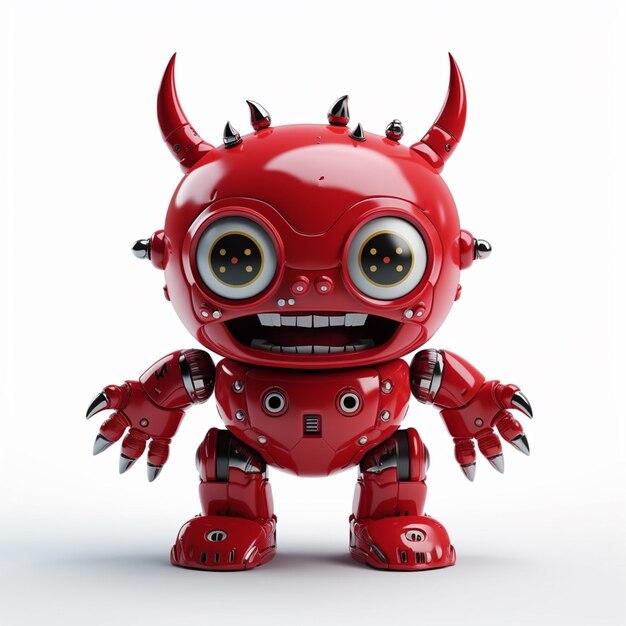 Premium AI Image | A red robot with horns and horns with a devilish face.