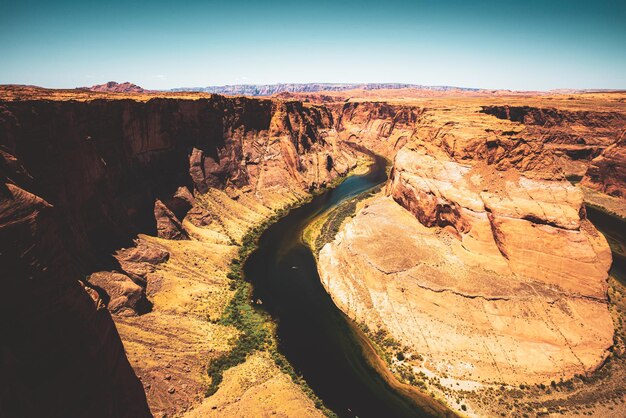 Deserto del canyon di roccia rossa. curva a ferro di cavallo, pagina, arizona. curva a ferro di cavallo sul fiume colorado, grand canyon.