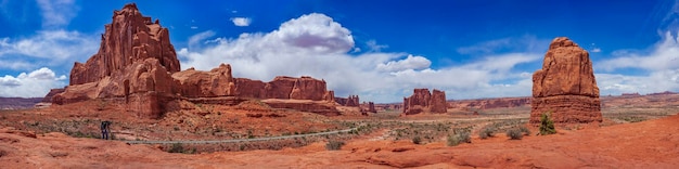 The red rocks in the desert are the name of the park.