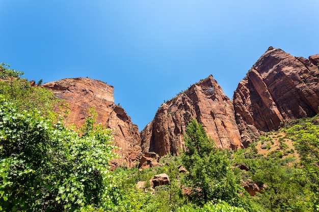 Red rocks nature landscape against blue sky