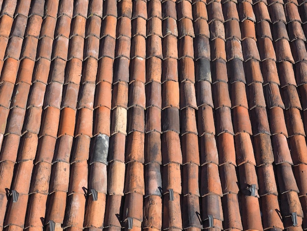 Red roof tiles background