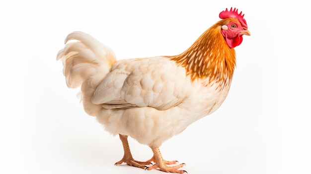 red rooster on a white background