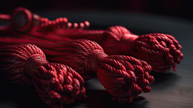 Photo red rope illustration