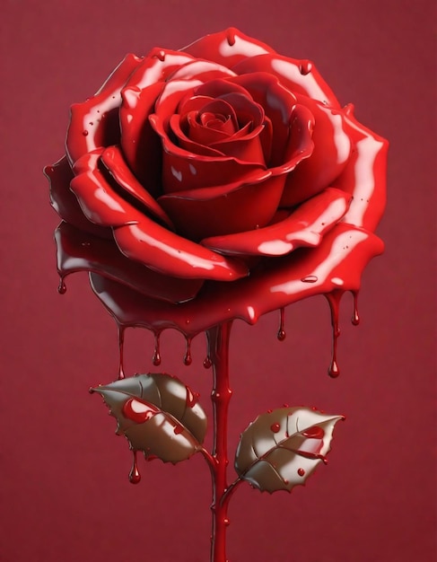 Foto immagine 3d red rose