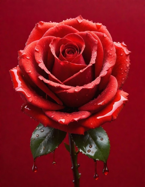 Foto immagine 3d red rose