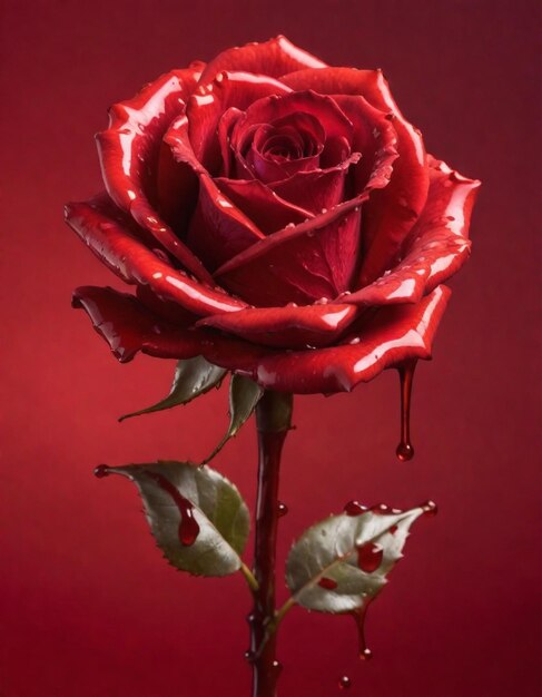 Foto immagine 3d red rose