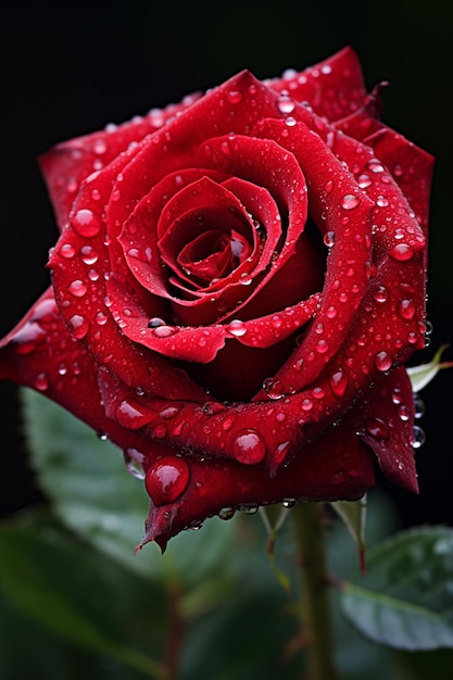 Red rose after rain morning dewGardeningAIGenerative AI