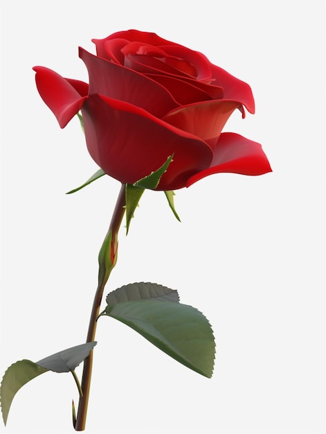 A red rose against a white background