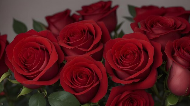 Photo red rose background generated by ai