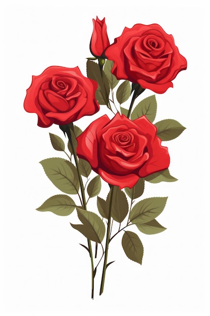 Red Rose Blossom Natures Floral Beauty in a Decorative Bouquet