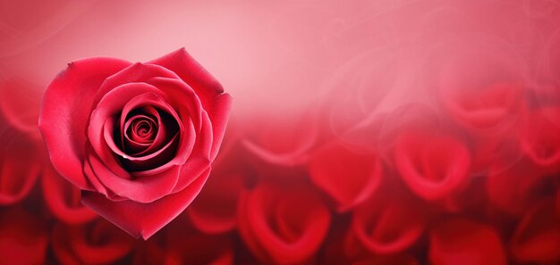 Red rose buds background with copyspace Womens Day rose blured background AI Generated