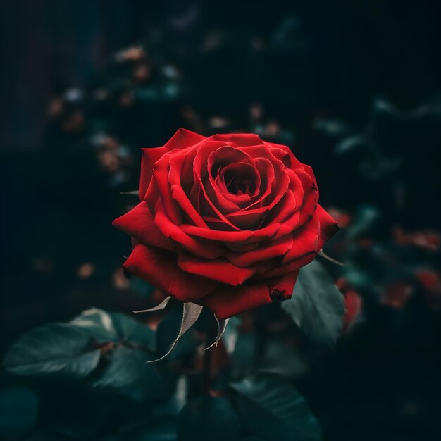 red rose in darkness background design