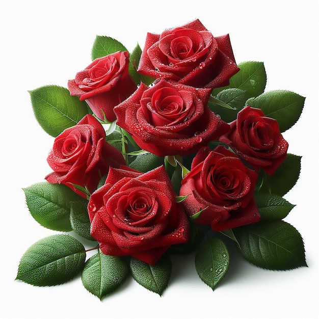 Red rose flower bouquet AI generated