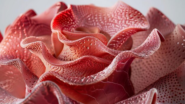 Photo red rose flower in full bloom with intricate details the petals are soft and velvety and the edges are delicately scalloped