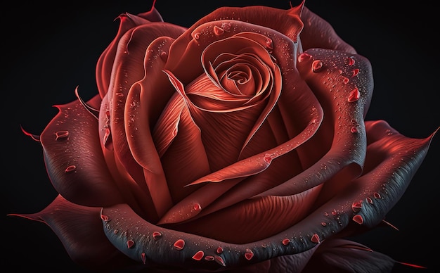 빨간 장미 꽃 매크로 초점 사진