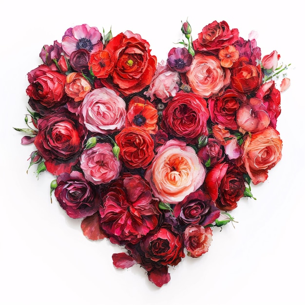 Red Rose Flowers Heart Shape Love Struck A Valentines Affair