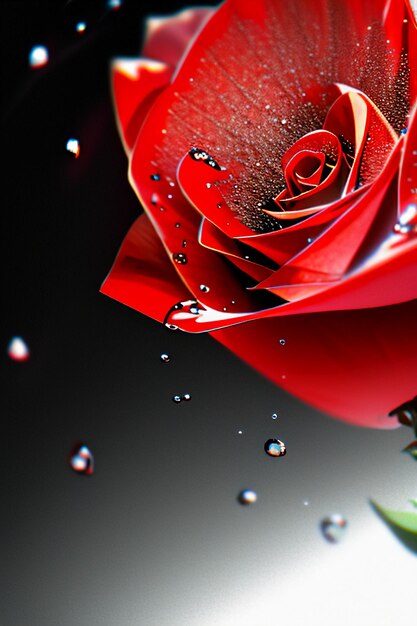 Red rose HD wallpaper background illustration cartoon animation design material